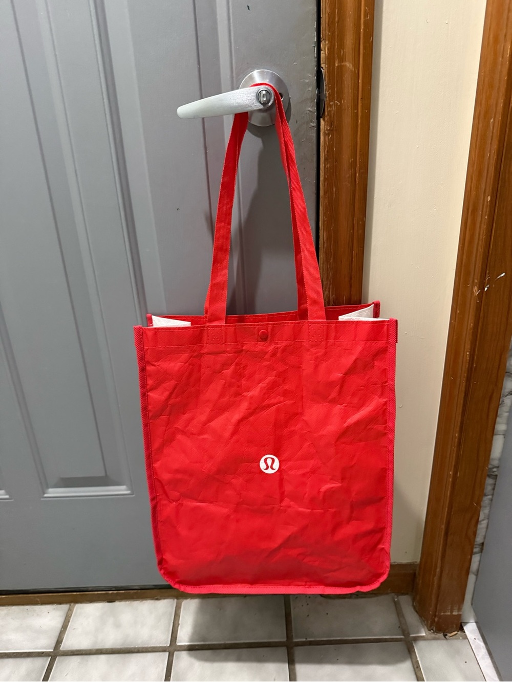 Lululemon Red Logo Tote Bag 14 x20”